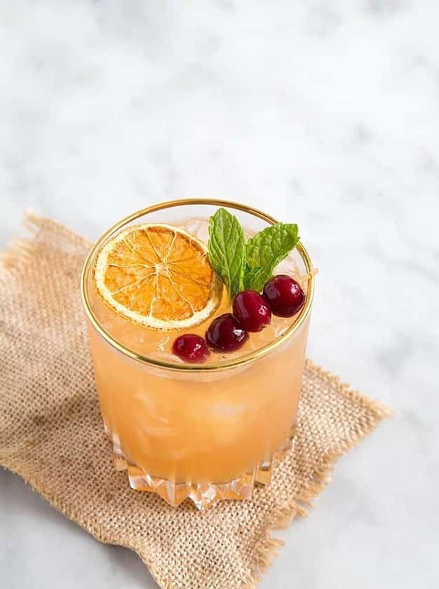 Cranberry Orange Bourbon With Brandied Cranberries