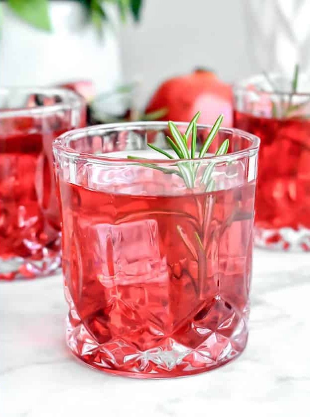 Pomegranate Rosemary Gin Fizz Cocktail