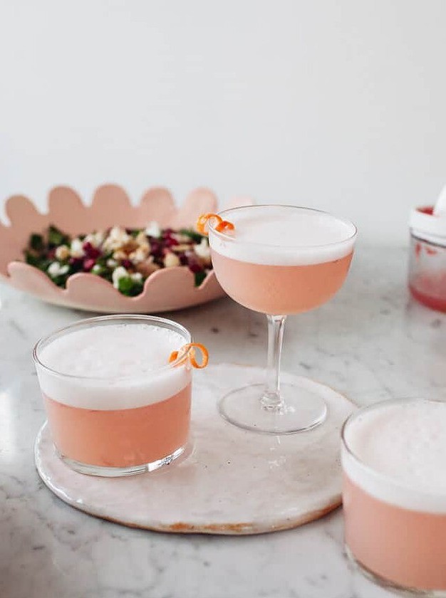 Aquafaba Gin Grapefruit Sour Cocktail