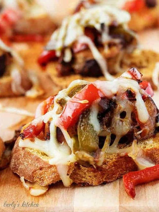 Sausage and Peppers Crostini