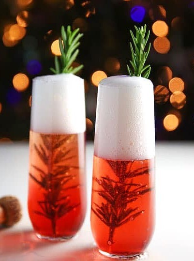 Cranberry Rosemary and Prosecco Cocktail