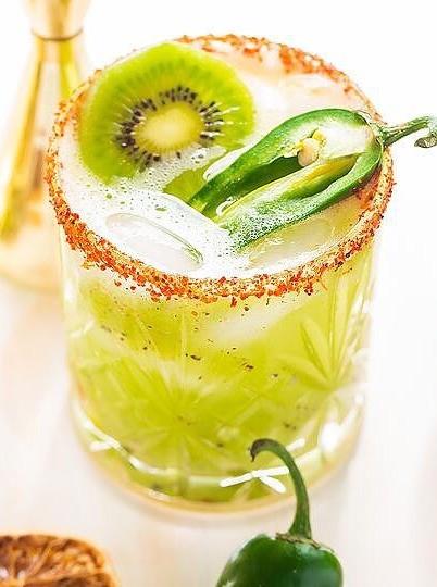 Zesty Kiwi Jalapeño Margarita Cocktail