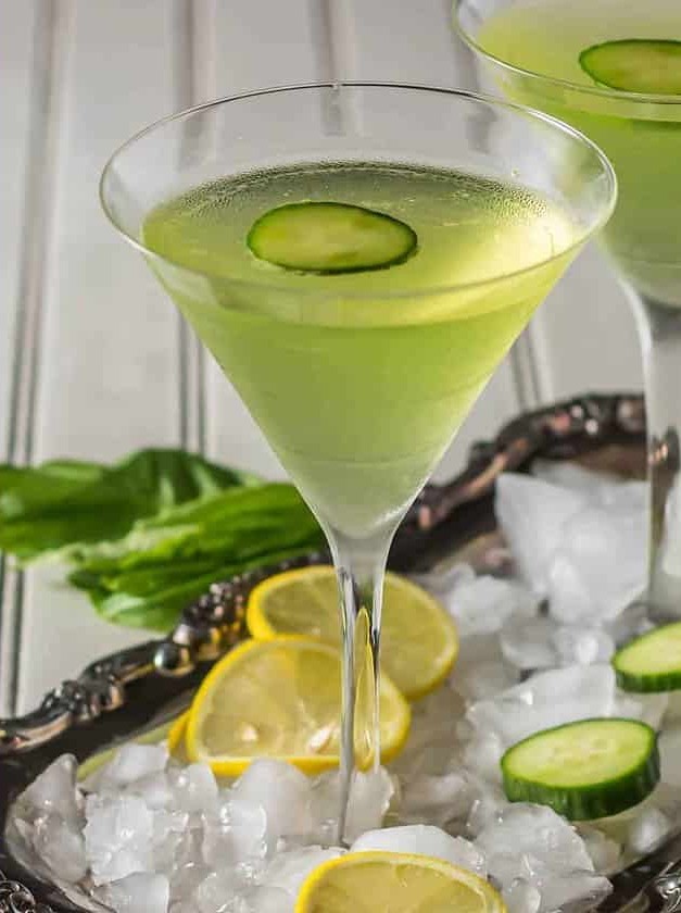 Cucumber Basil Martini With Lemon