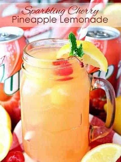 Sparkling Cherry Pineapple Lemonade