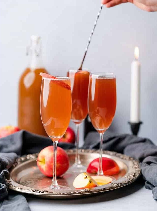 Apple Cider Mimosa With Spiced Rum