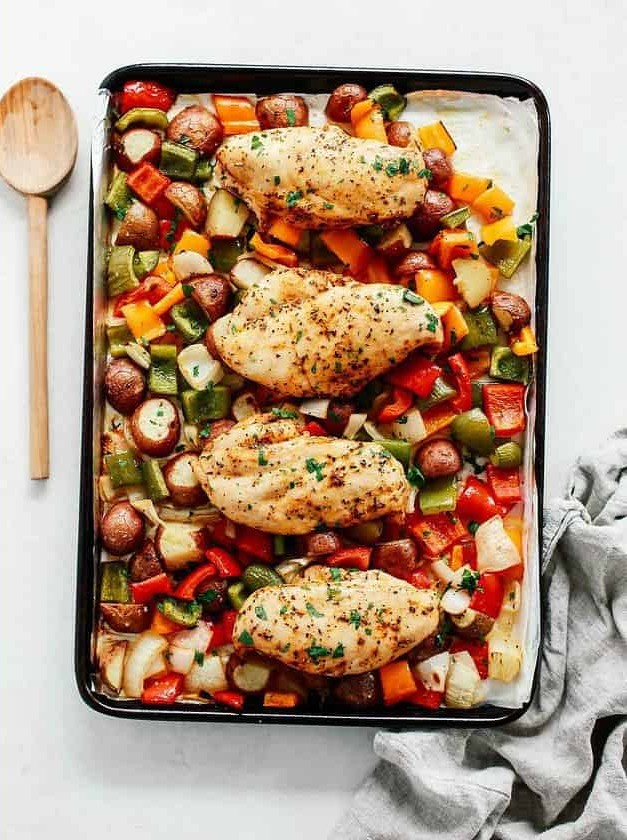 One Sheet Roasted Chicken and Vegetables