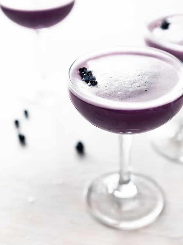 Blueberry Clover Club Cocktail