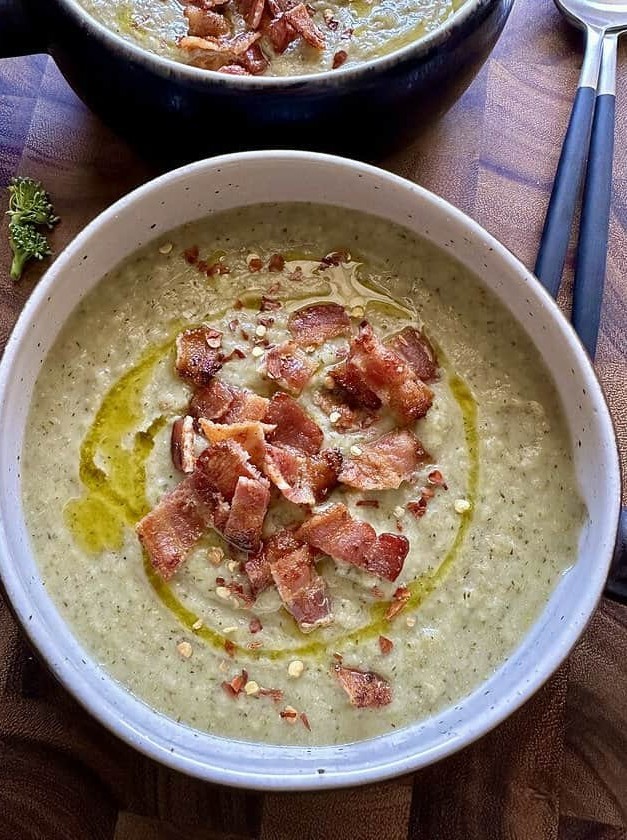 Roasted Broccoli Cauliflower Soup