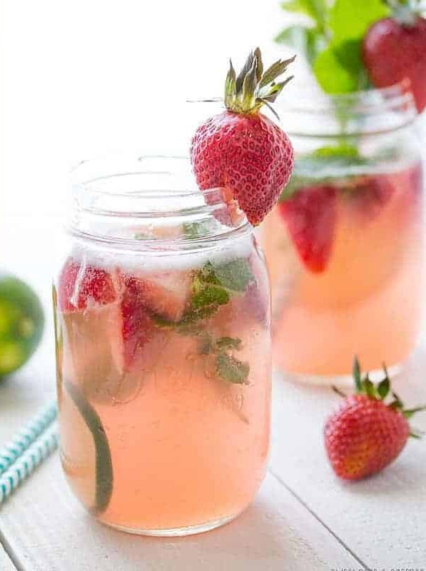 Strawberry-Rhubarb Rosé Sangria