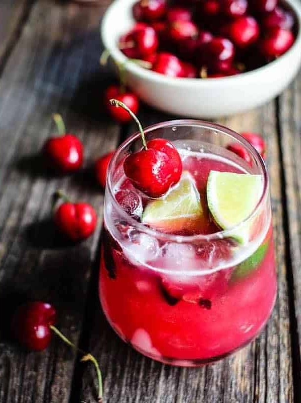 Fresh Cherry Limeade Cocktail