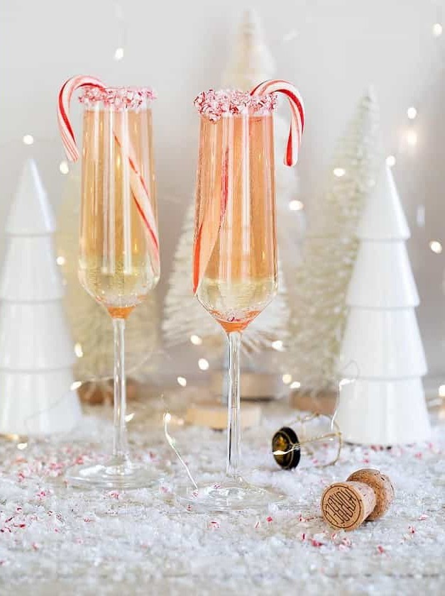 Peppermint White Christmas Champagne Cocktail