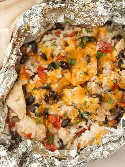 Easy Chicken Enchilada Foil Packet Meal