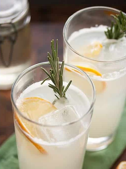 Meyer Lemon Rosemary Gin Fizz