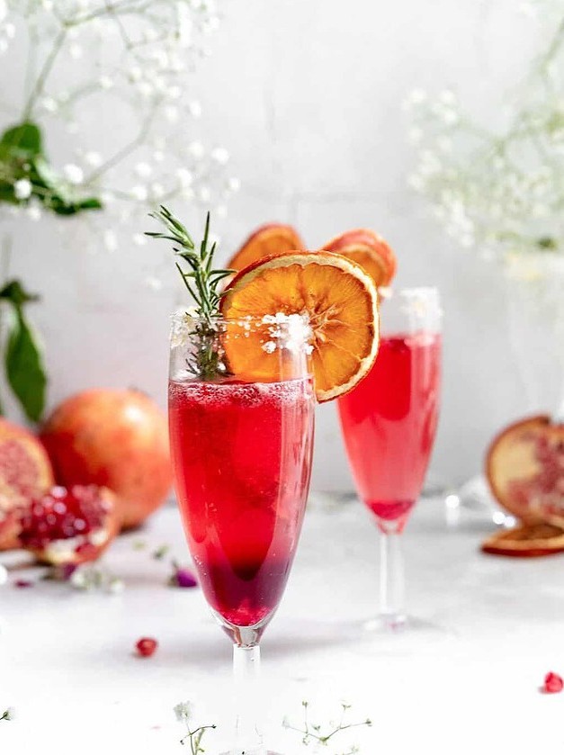 Sparkling Pomegranate Ginger Prosecco Cocktail