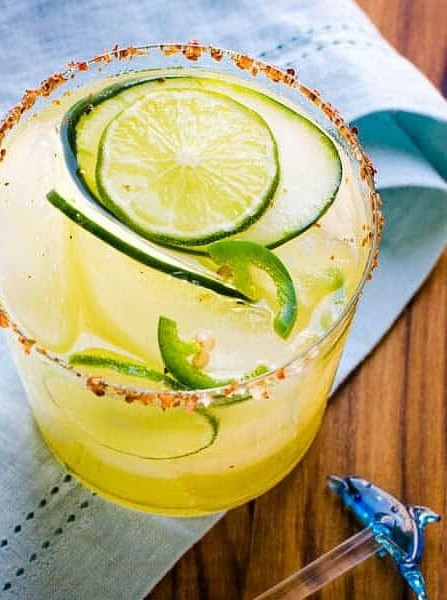 Spicy Cucumber Kiwi Jalapeno Margarita