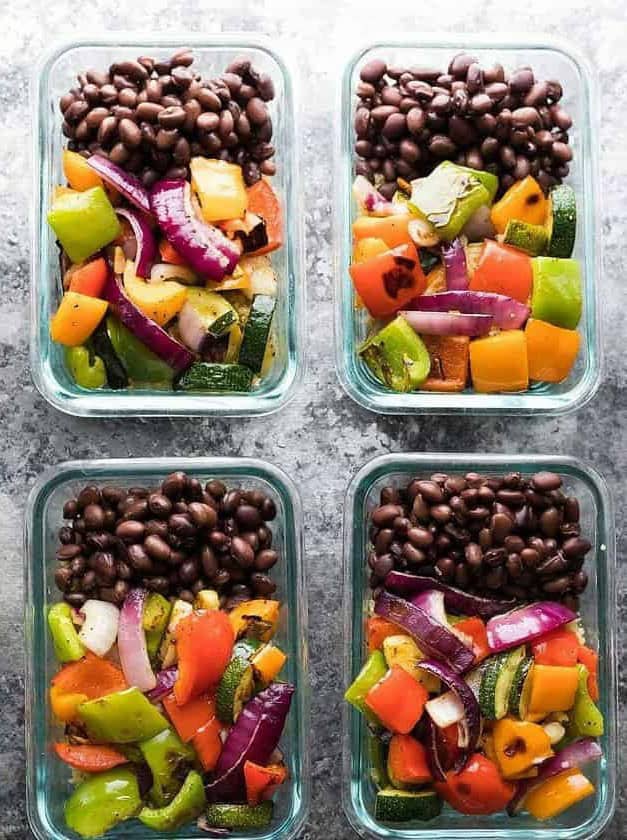 Grilled Veggie & Black Bean Meal Prep Bowls