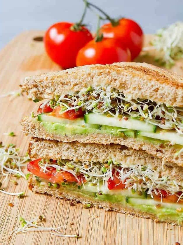 Vegan Hummus Avocado Sandwich