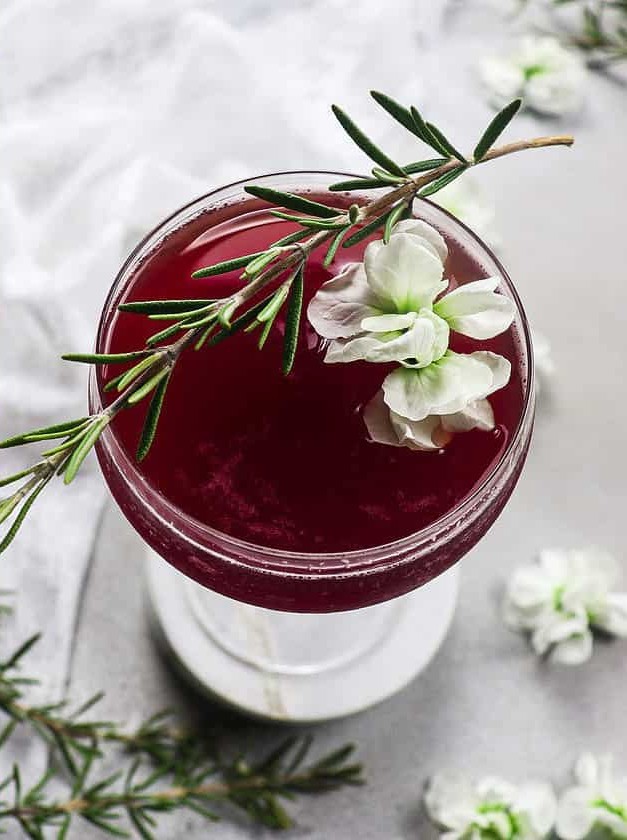 Rosemary Bourbon and Cassis Cocktail