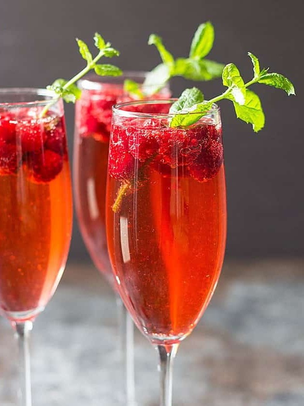 Raspberry Champagne Rum Punch