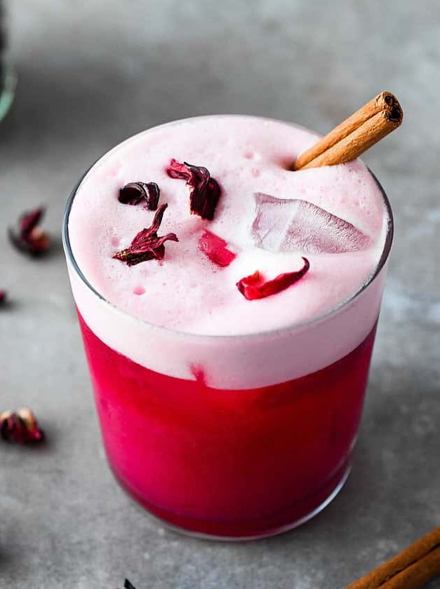 Spiced Hibiscus Vodka Sour Cocktail