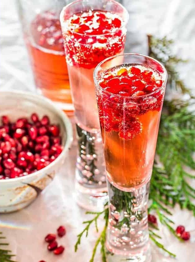 Pomegranate Elderflower Spritzers