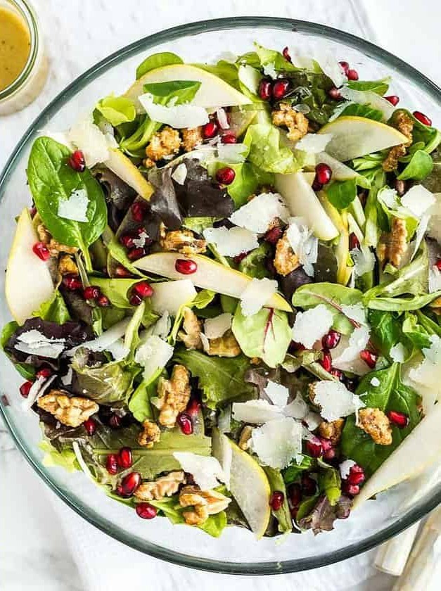 Pomegranate Pear Salad with Walnuts