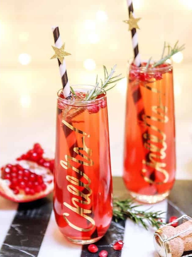 Pomegranate Champagne Cocktail