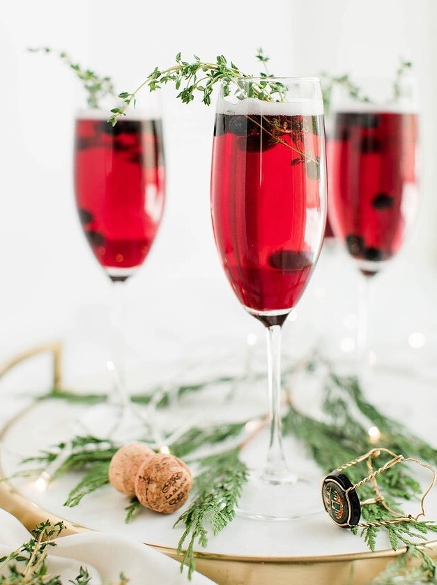 Blueberry Bubbly Sparkler Champagne Cocktail