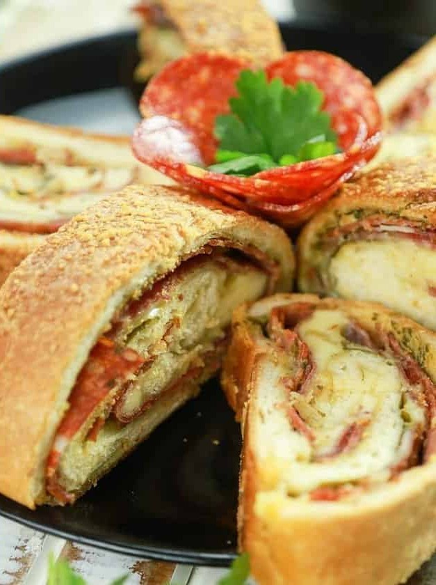 Three Meat and Cheese Stromboli