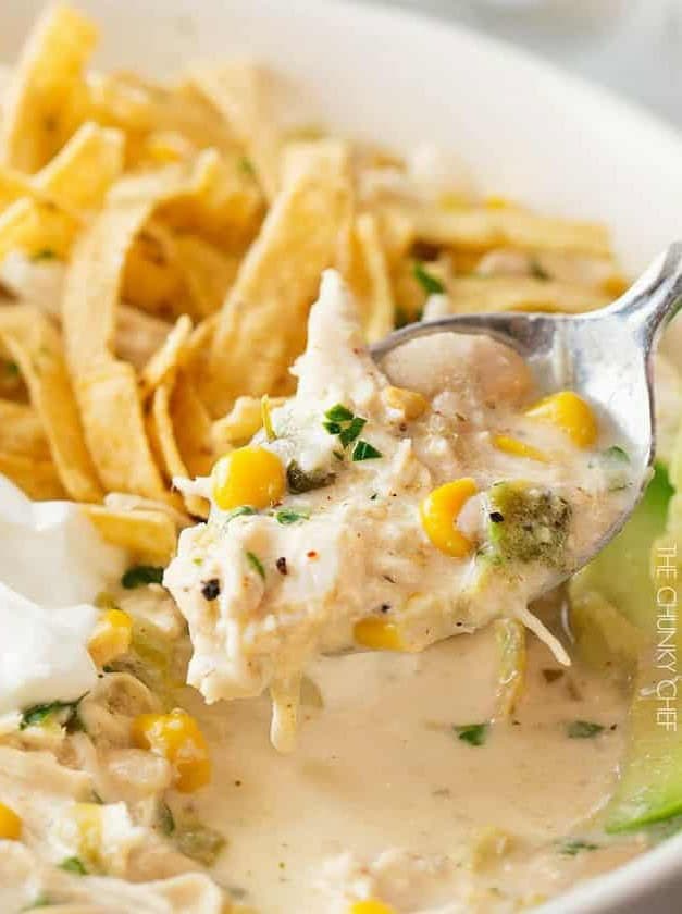 Creamy Crockpot White Chicken Chili