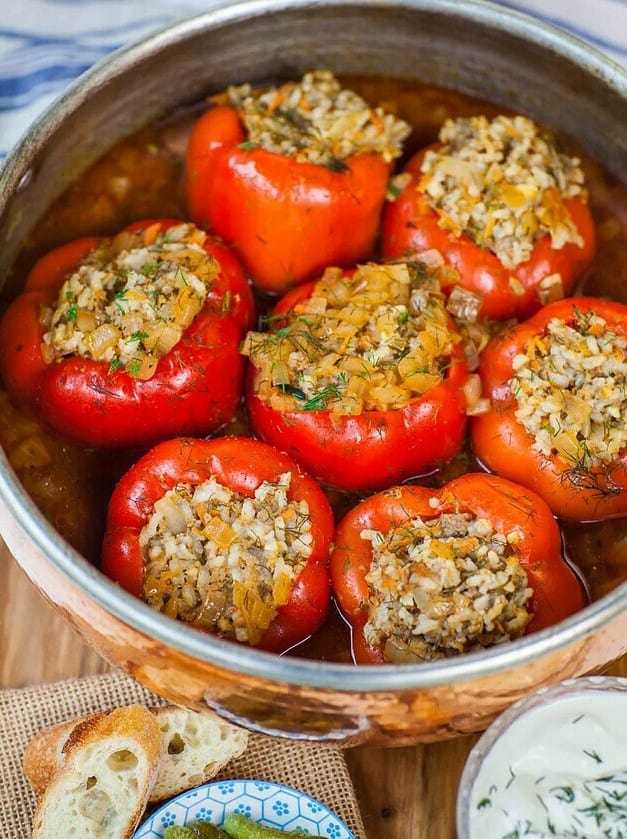 Meat & Rice Stuffed Peppers