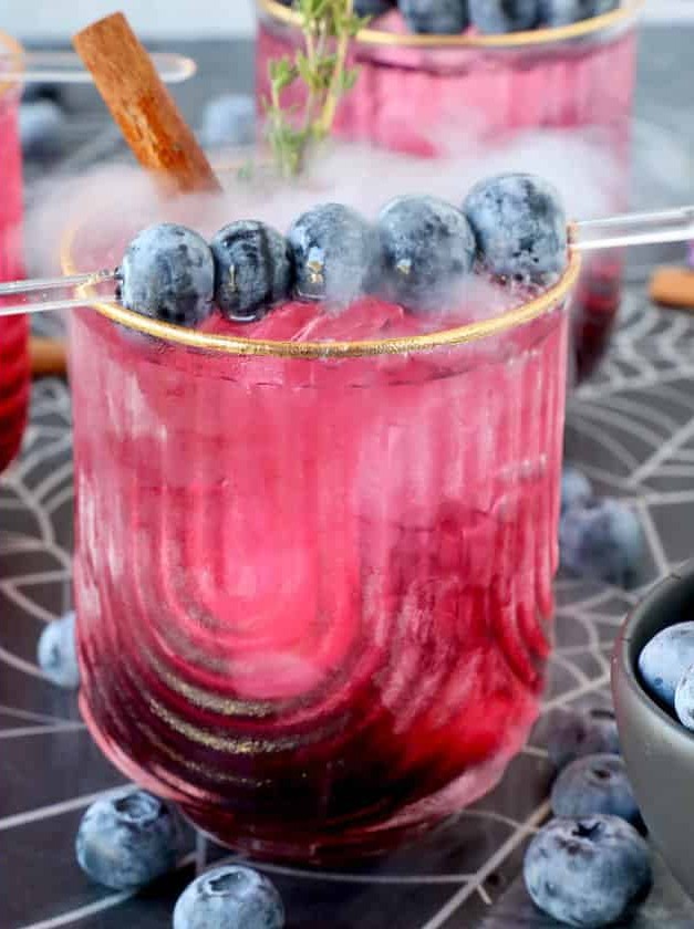 Spooky and Spiced Blueberry Vodka Tonic