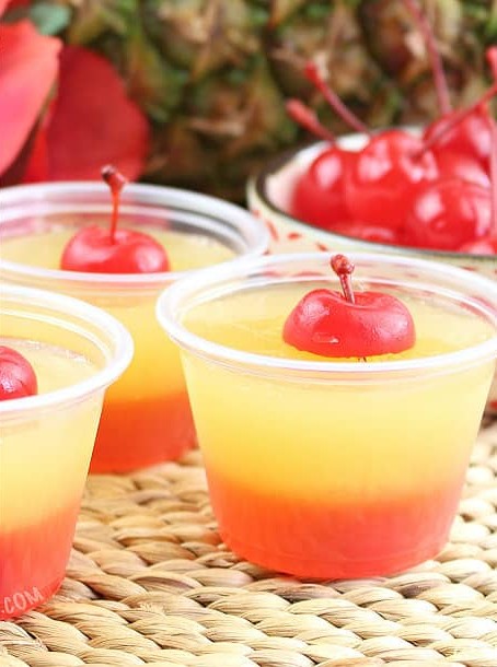 Pineapple Upside-Down Jello Shots