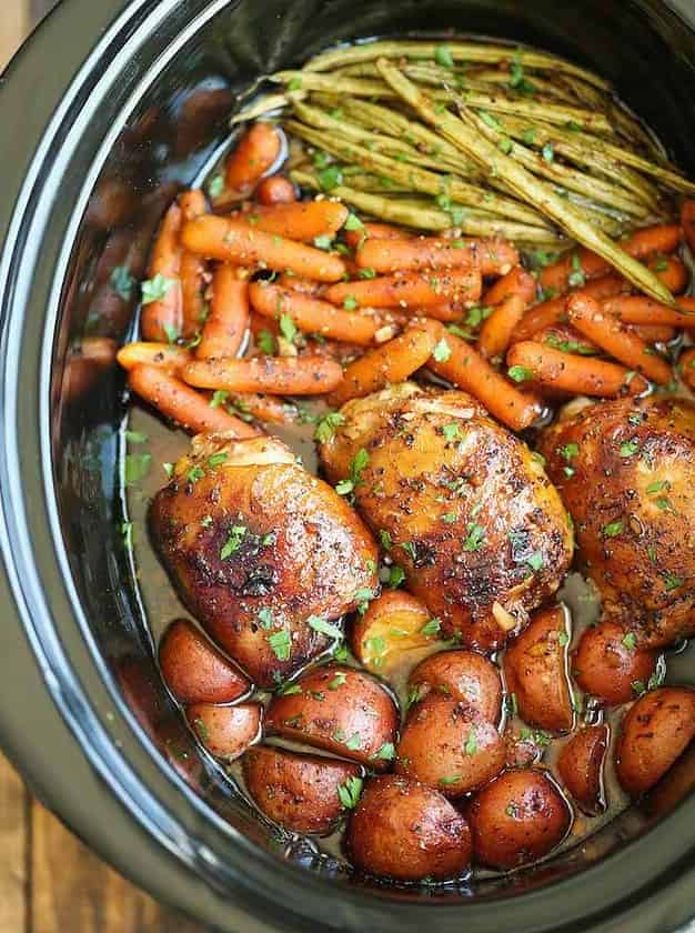 Slow Cooker Honey Garlic Chicken and Veggies