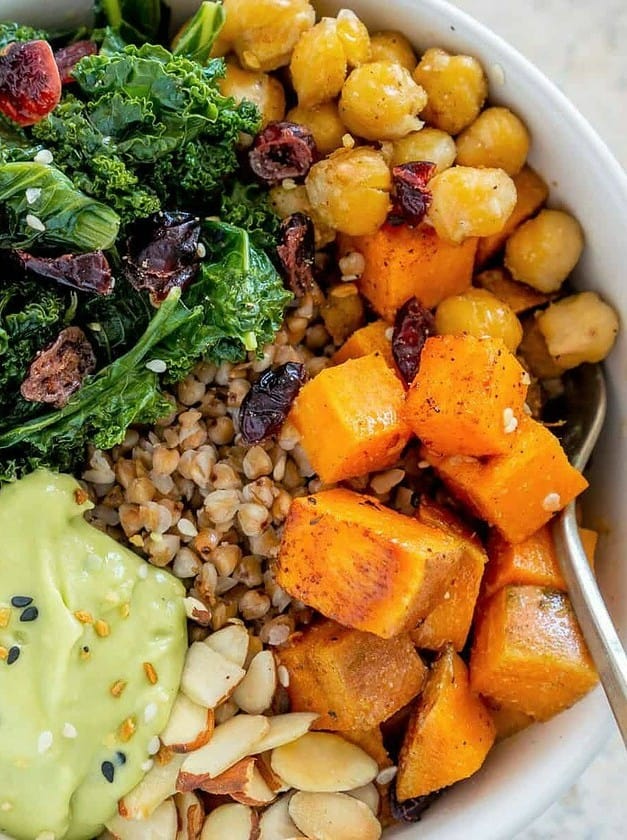 Vegan Buckwheat Bowls with Kale and Chickpeas