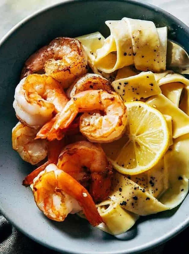 Date Night Lemon Pappardelle with Shrimp