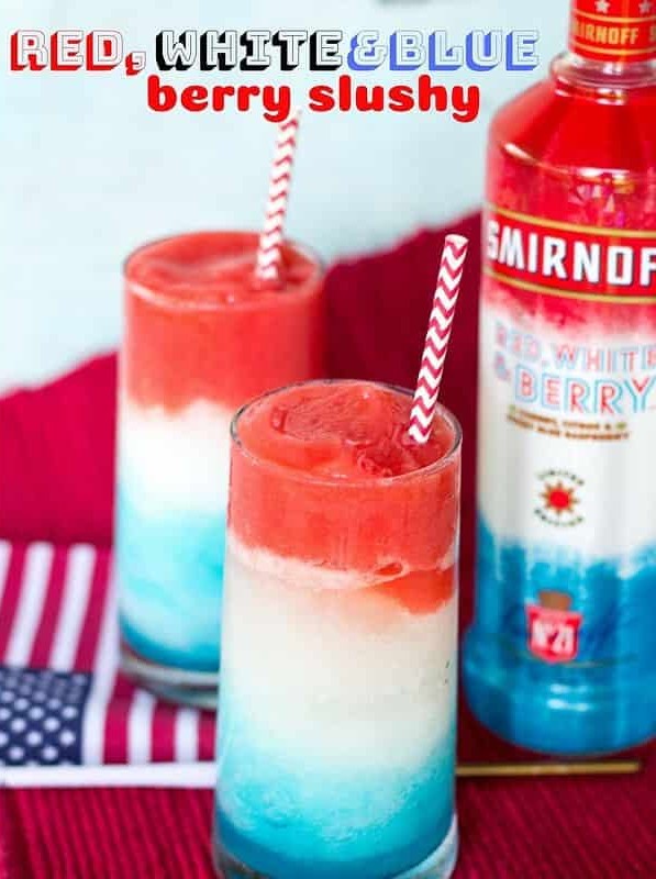 Red White and Blue Slushy Cocktail