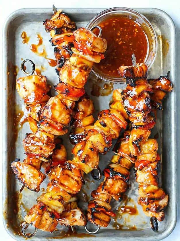 BBQ Pineapple Chicken Kabobs