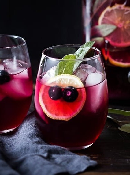 Blueberry Gin and Sage Punch