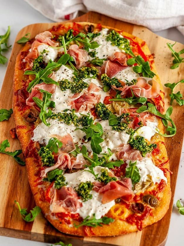 Mediterranean Prosciutto Burrata Flat Bread