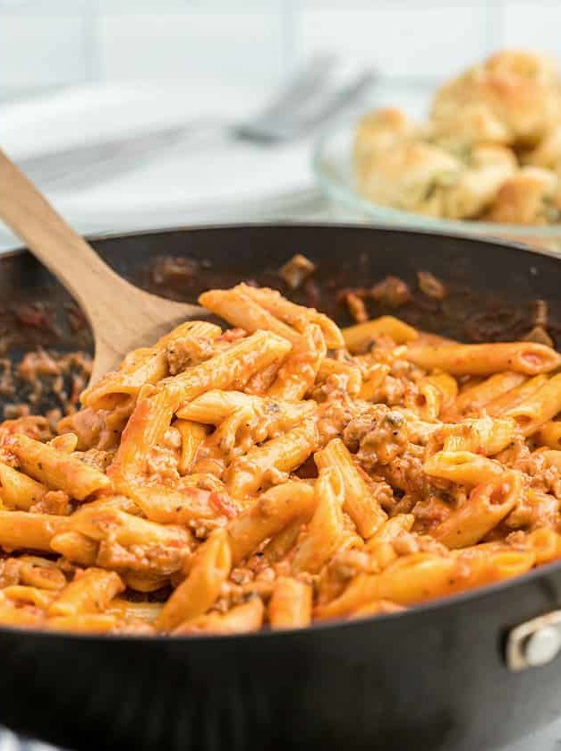 Stovetop Cheesy Ground Turkey Pasta