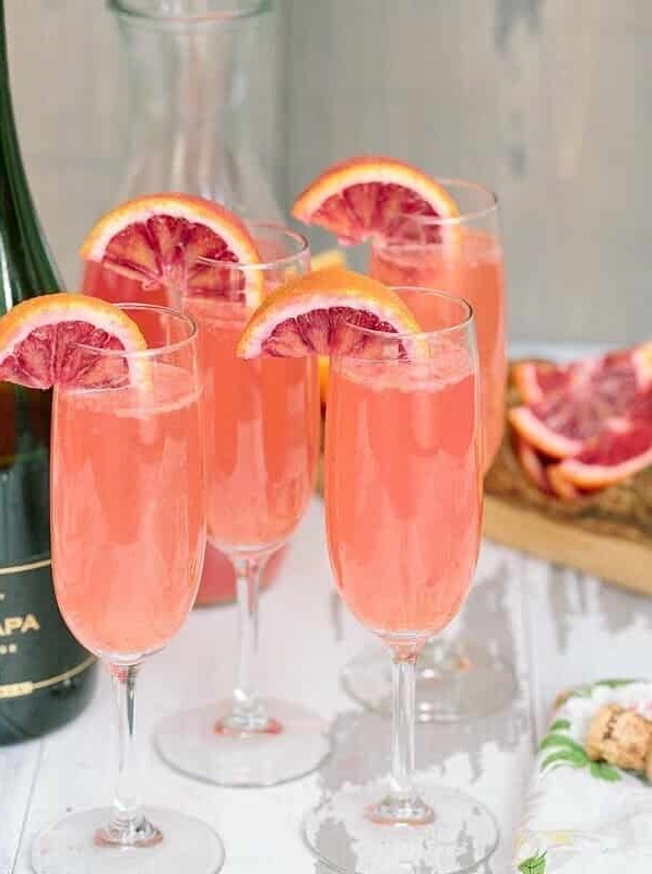 Lemonade Mimosas With Blood Orange