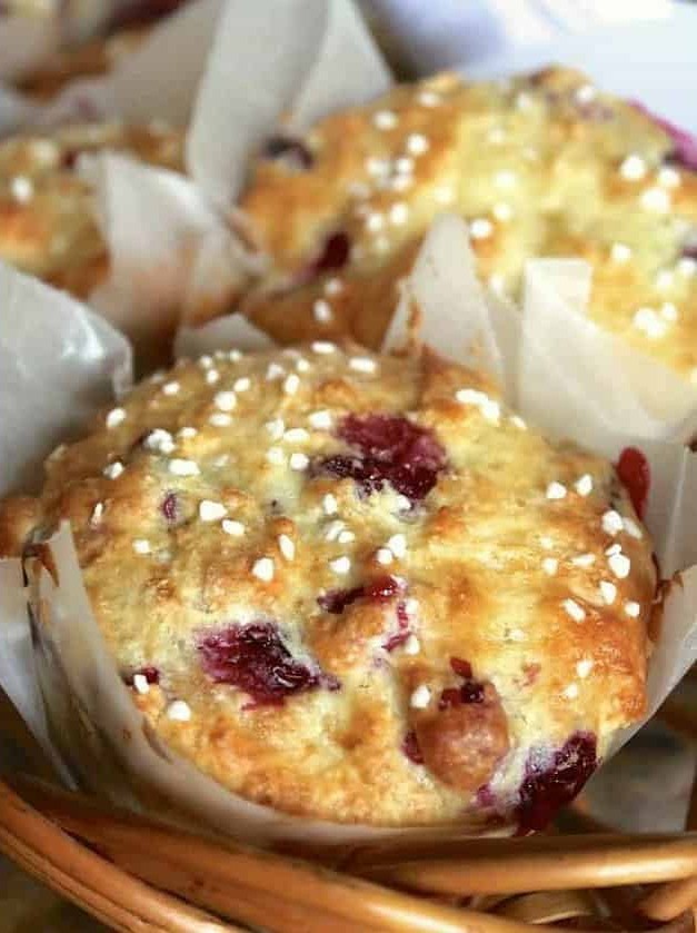 Homemade Cranberry and Orange Yogurt Muffins