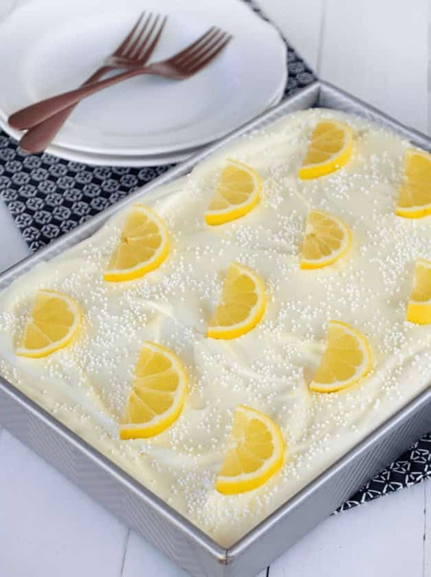 Triple Lemon Poke Cake