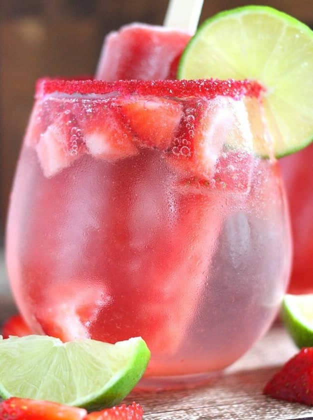 Strawberry Lime Popsicle Spritzer