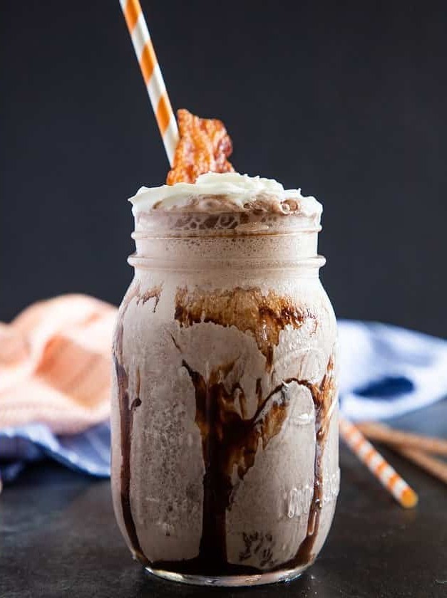 Black and White Bourbon Milkshake With Bacon