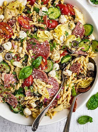 Easy Italian Pasta Salad with Salami