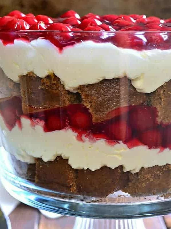 Cherry Cheesecake Gingerbread Trifle