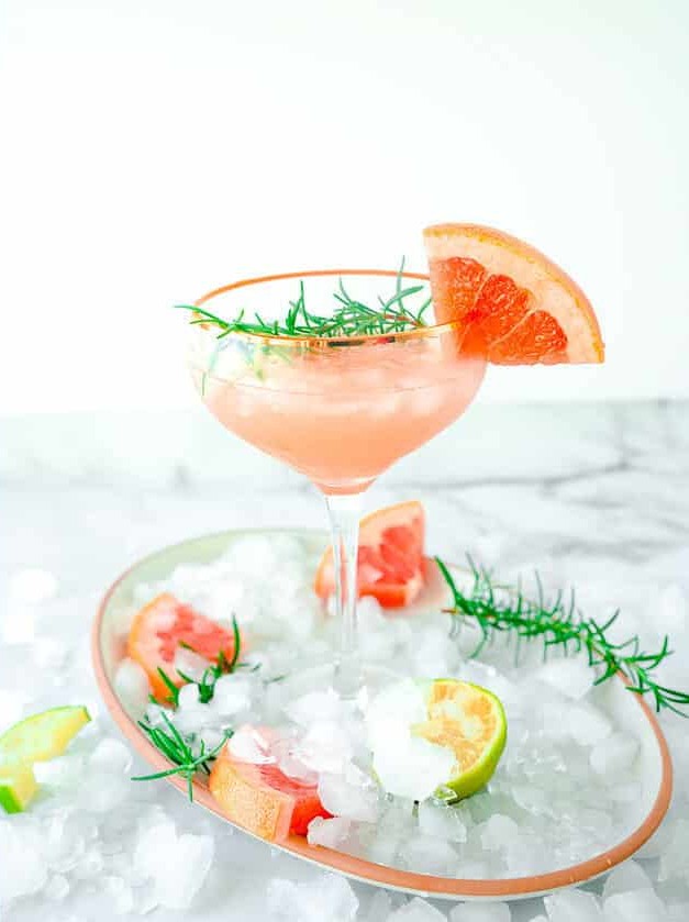 Pink Grapefruit Cocktail With Rosemary