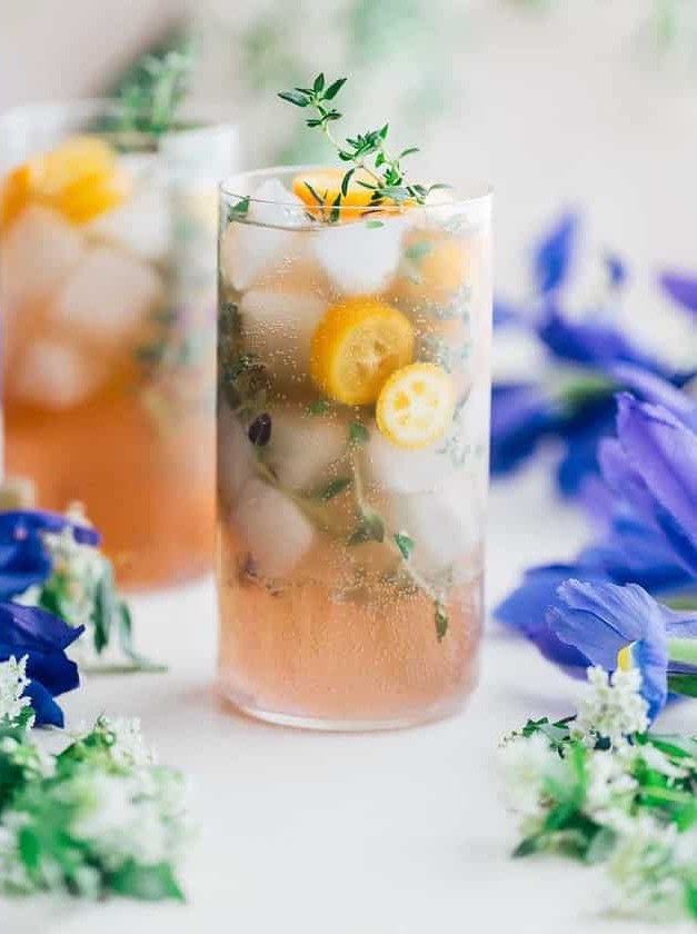 Spring Gin, Kumquat & Kombucha Cocktail